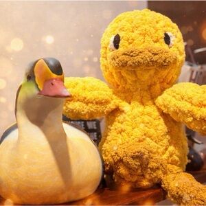Cheerful Handmade Mini Yellow Chunky Plush Duck Snuggle